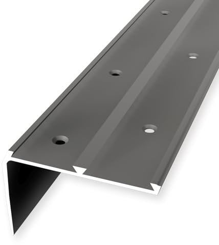 Treppenkantenprofil 46 x 67 x 2500 mm Winkelprofil Aluminium hochwertig Versetzt Versenkt Gebohrt Edelstahl Einfasshöhe 4-5 mm Küberit