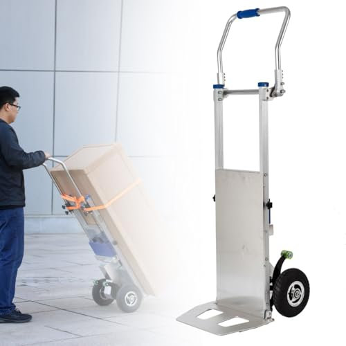 FANGZHL Zusammenklappbarer Sackkarre,Trolley Auf Rädern,Elektrischer Treppensteiger,Robuster Trolley, Mit Klappbarem Griff,Tragfähigkeit 200 Kg,Geeignet Für Den Transport Schwerer Gegenstände A