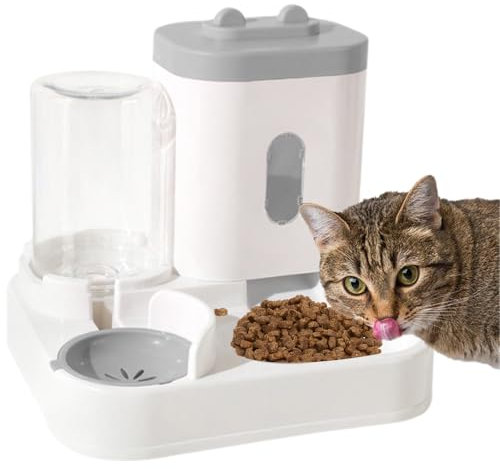 Distributore automatico di cibo per gatti, distributore automatico per cani, 2,3 l, distributore automatico di cibo per cani e gatti da 1 l, distributore di acqua per animali domestici