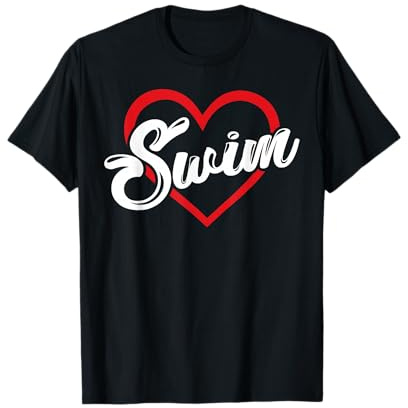 Maglietta da nuoto con scritta With Love per gli amanti del nuoto unisex Maglietta