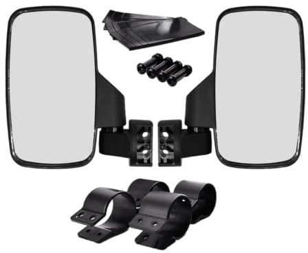 Specchio laterale UTV, Specchio laterale ATV - Specchio retrovisore fuoristrada 2X con gabbia per roll bar da 1,75 pollici e 2 pollici - Kit specchietto laterale destro e sinistro regolabile