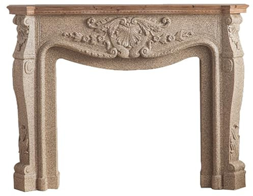 TT-YEC Vintage Carved Fireplace Frame, Surround Fireplace Mantel, Sideboard Fireplace Frame, Solid Wood Simple Small Fireplace Mantel, Decorative Fireplace Frame,F