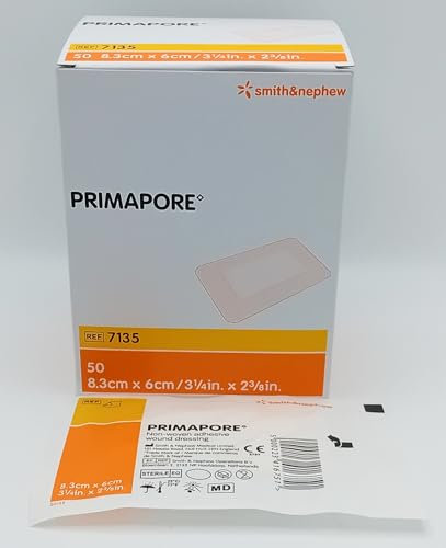 Primapore Non-Woven Adhesive Wound Dressing - Pack of 10 | Soft and Gentle Post-Operative Dressings for Sensitive Skin (8.3cm x 6cm)