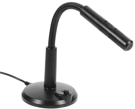 Verstellbares USB Mikrofon für Laptop mit Aluminiumlegierung, Schwarz | Winkel Einstellbar, Stabile Basis Inklusive, für Game Voice Chat und Live Streaming
