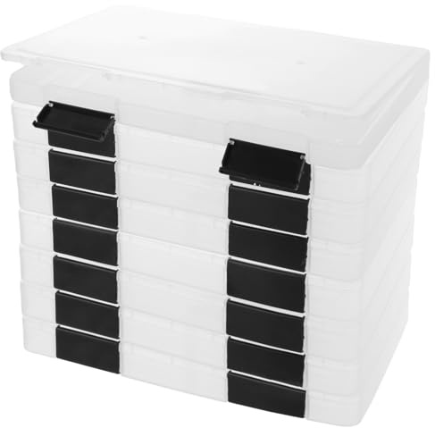 MEIDIV 8 Pcs A4 File Box Clear Plastic File Storage Box, 31.5x25x3cm Storage Boxes with Lids for Paper Storage, Box Files Document Organiser for Documents, Paper,Letters, Scrapbook, Magazines,Photos