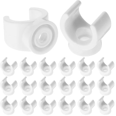 20 Pack Pipe Clamp, 1/2 Inch PEX Clips Pipe Hangers Clamps Plastic Tube Clamps PEX Tube Hanger Clamp U Hook Water Tubes Support Holder White Tubing Clip Tools Support Bracket Socket to Fix Tubes