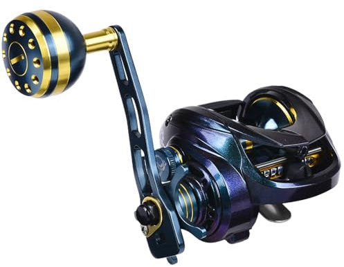 Angelrollen,Angelrollen Baitcasting,Angelrollen mit Übersetzungsverhältnis 7,2:1 | Glatte Hochgeschwindigkeits-Baitcasterrolle mit breiter Spule und 17,6 lb Widerstand für Süß- und Salzwasser