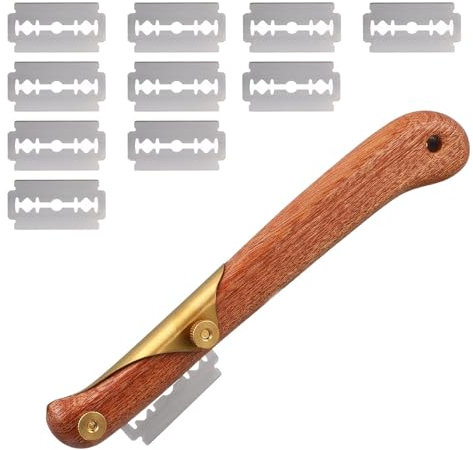 Bäckermesser, Brotkratzerschneider, Teig Rasiermesser Set, Holz Ritzmesser für Brot, Baguettemesser Mit 10 Rasierklingen, Rasierklingen Edelstahl, Teig Rasiermesser Werkzeug, Für DIY, Brotteig, Küche