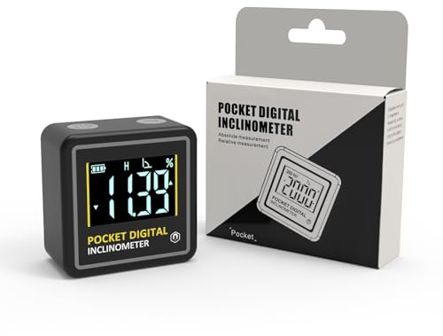 KNINE OUTDOORS Mini Digital Angle Finder 4-side Strong Magnetic Angle Gauge, Table Saw Miter Protractor, Woodworking Measuring Tool, Level Box for Hanging (2 Pack, Plastic, Small Size)