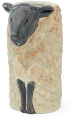 Cooksmart Highland Sheep Utensil Pot | British Designed Stoneware Storage Holder | Rustic Sheep & Nature Print | Farmhouse Kitchen Accessory | Durable & Stylish Organisation Solution