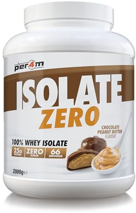 Per4m Isolate Zero Premium Whey Protein Powder | Superior Flavour Ultra Filtered + Amino Acids | Fast Absorbing Zero Sugar Gluten Free Shake for Lean Muscle & Recovery (2kg, Chocolate Peanut Butter)