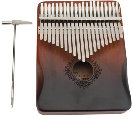 Handgefertigte 21 Keys Kalimba Daumen Klavierinstrument Mahagoni -Metall -Kit für Erwachsene, Anfänger, für Auftritte, Zuhause, Freien, Schule, Partys und (Typ 3 Gradient)