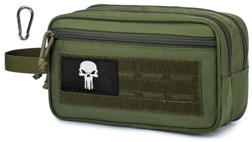 BAGZY Taktische Kulturtasche für Männer Hygienebeutel Militärischer Gut Organisiert Werkzeug Aufbewahrung Kleinen Kosmetiktasche Doppkit für Herren Rasiersets für Unterweg, Reisen, Workout Dusche