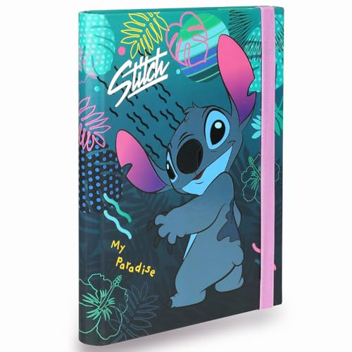Paso - Schulmappe A5 Dokumentenmappe mit Gummiband – Sammelmappe A5, stabiler Karton 350g, Ordnungsmappe für Schule und Büro - Motiv Stitch