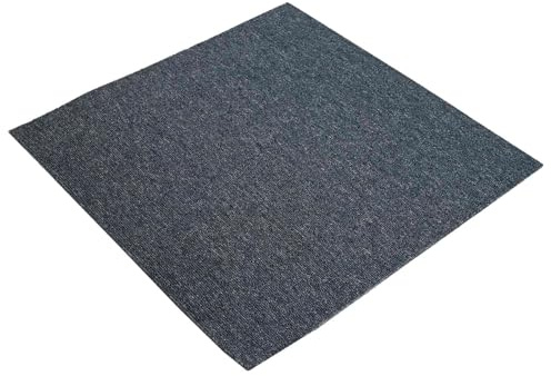 vidaXL Piastrella per Tappeto Blu Grigio 50 x 50 cm 36 pcs PP e Bitume, Camera, Pavimenti Modulari, Tappeto Morbido, Interno, Piastrelle per il Soggiorno, Stile Chic, Manutenzione Facile