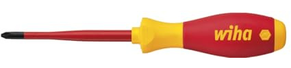 Wiha Schraubendreher SoftFinish® electric slimFix Phillips (35394) PH2 x 100 mm für tiefliegende Schrauben, ergonomischer Griff für kraftvolles Drehen, Allrounder für Elektriker, VDE-geprüft, stückgeprüft
