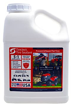 TireJect Repuesto de sellador de neumáticos todoterreno (galón/botella de 128 onzas) – aplica 12 neumáticos ATV, utiliza un 75% menos de sellador por neumático
