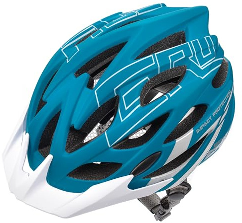 meteor Cascos Casco Bicicleta Casco Helmet Casco Bici Casco Bicicleta Adulto Skate Ciclismo Bicicleta Patineta Patines Monopatines Bici Accesorios Casco Gruver (M (55-58 cm), Azul/Blanco)