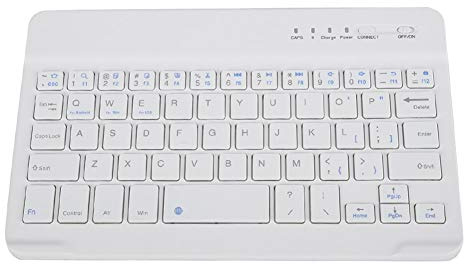 Yoidesu Tastiera Bluetooth da 7 pollici,ultra sottile Touchpad Forbici Design tasti Tastiera portatile con batteria di grande capacità Compatibile con sistemi Android/iOS/, Bianco