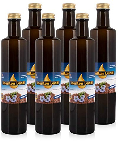 6 x Lausitzer Leinöl (kaltgepresstes Leinöl), 6x 500ml