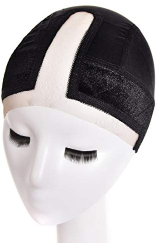 Gripcap aus Spitze, Samt, Komfort, verstellbar, alles in einem, Perückenkappe aus Seide, für alle Perücken und Stirnbänder aus Spitze, HAIRLINE und Part Seamless Transitio (schwarz)