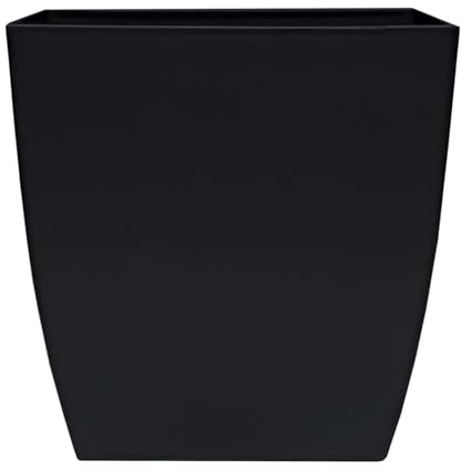 The HC Companies 15,2 cm Aria quadratischer selbstwässernder Übertopf – Kunststoff-Blumentopf für Innen- und Außenpflanzen, Blumen, Kräuter, Mattschwarz