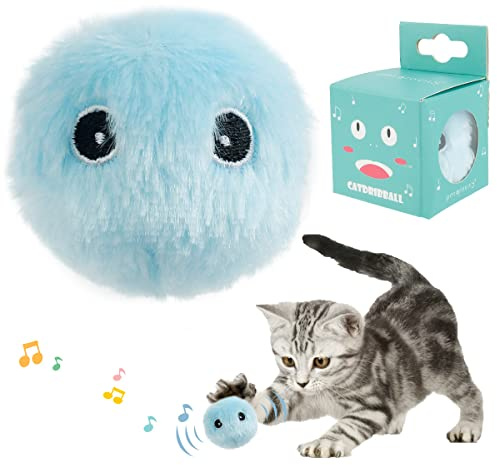 Chaton poilu chaton jouet balle interactive gazouillis avec 3 types de gazouillis animaux vivants grenouille Cricket oiseau chaton rechargeable chaton jouet chaton coup de pied jouet pour l'exercice