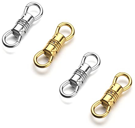 Zpsolution Double Opening Swivel Clasp for Necklace, Clasp Connector for Pendant, Necklace Charm Holder Silver/Gold 4PCS