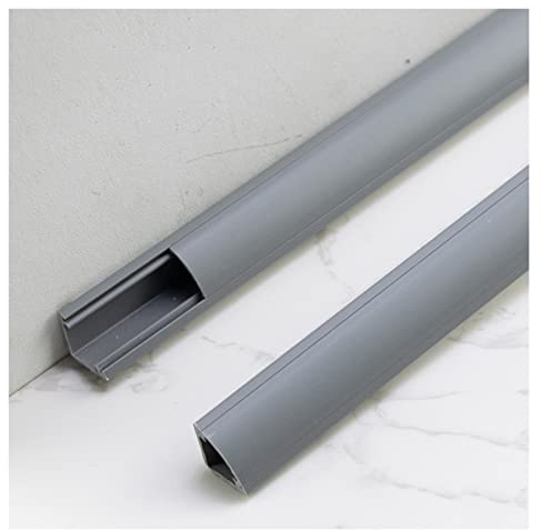 HAIXHX Kabelkanal Dreieckiger fächerförmiger Eckdrahtkanal, PVC-Wand-Eck-Drahtabdeckung selbstklebend zum Verstecken von TV-Kabeln/Computerkabeln (Color : Grey, Size : 14x14mm/0.55x0.55in)