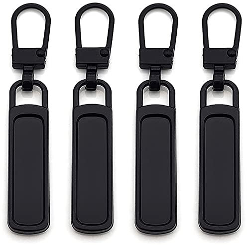 O5O2 4 Stück Reißverschlussersatzteile Zipper Reißverschluss Teilbar kaufen Reißverschluss Schieber Pull TabReisverschlusszieher für Taschen Zelte Gepäck Koffer Rucksack (Schwarz)