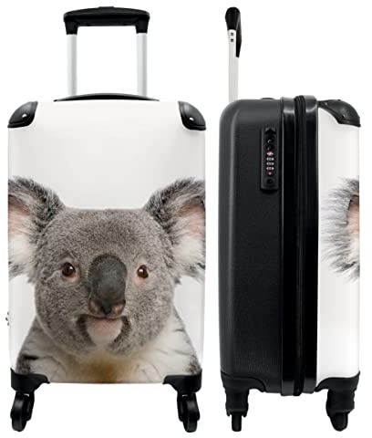 NoBoringSuitcases.com® Koffer Handgepäck - Kabinentrolley, Leichtgewicht, 4 Rollen, mit Koalamotiv, Zahlenschloss, UV-beständig, 55cm-35cm-20cm