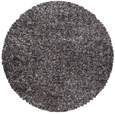 HomebyHome Runder Hochflor Teppich Ø 80 cm Taupe Shaggy, Flauschig & Pflegeleicht, Meliert, Jute-Rücken Ideal für kleine Räume & Eingangsbereich