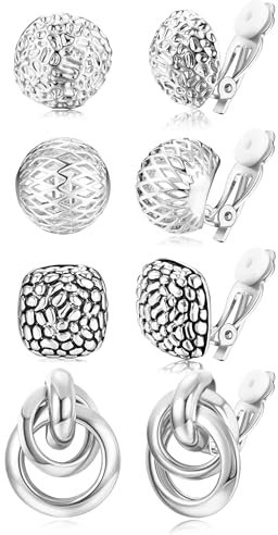 Kakonia 6Paar Clip auf Ohrringe für Damen Mädchen Hypoallergen Creolen Ohrclips Ohne Ohrlöcher Klips Ohrringe Set Modeschmuck Geschenk