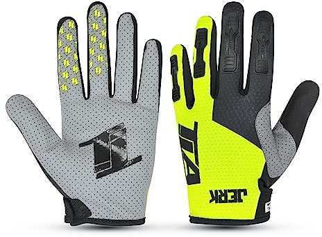 TLA Jerk Gants Motocross, Velo, VTT, Enduro, Trial, BMX, Gant Moto Hommes, Femmes et garçons. Vêtements vélo, Cyclisme élastiques, légers, Respirants et résistants à l'usure
