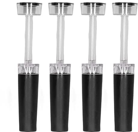 Tyenaza Set Tappi per Vino Sottovuoto, Confezione da 4 Tappi Salvavino con Pompa a Vuoto Incorporata, Tappi per Bottiglie in Silicone Riutilizzabili E a Tenuta Stagna