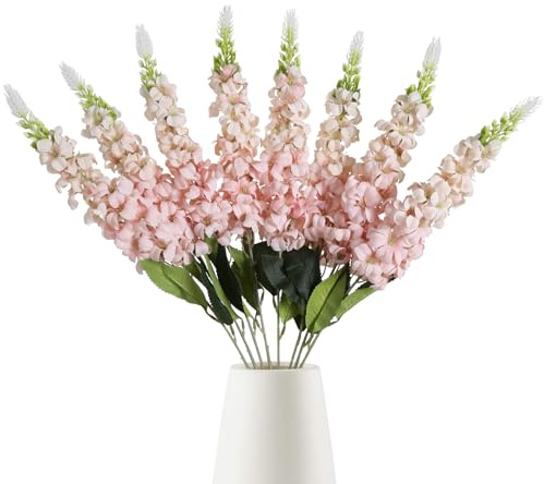 IPOPU Künstliche Blumen mit Löwenmaul, künstliche Seidenblumen, langer Stiel, Hyazinthen, künstliche Blumen für Hochzeit, Zuhause, Outdoor, Party, Blumenarrangement, Tafelaufsatz, Tischdekoration, 8