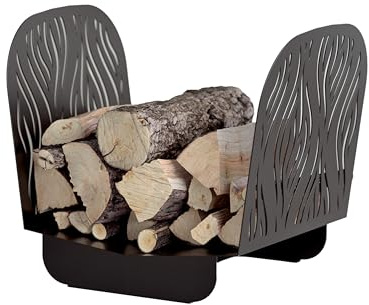 THIRARD - Porte-Bûches Acier - Finition Époxy - Noir | Design Contemporain - Rangement Pratique - Utilisation Intérieure et Extérieure - Dimensions Idéales