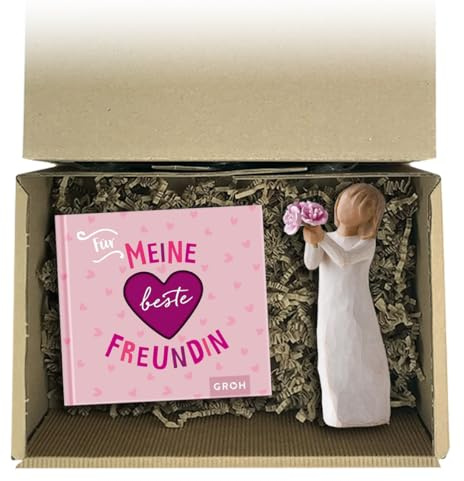 schenken-24 Geschenk Beste Freundin Buch Figur liebevolles Geschenkset