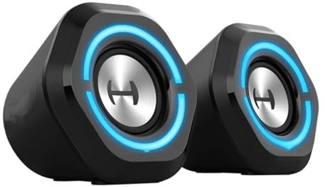 ZHCHAO 2.0 Altavoces for PC 2,5 Pulgadas Unidad de Rango Completo Iluminación RGB Control por Cable Soporte Entrada AUX/USB/Bluetooth