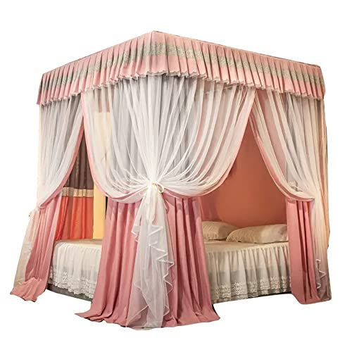TEmkin Betthimmel Doppelbetthimmel für Schlafzimmer, Schlafzimmer Dekorativer Bettvorhang - Verdunkelung & Staubdicht, Moskitonetz für Einzel- & Doppelbett