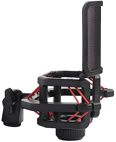 Soporte Antivibración para Micrófono 23, 5-24, 5mm Negro | Cubierta Protectora de Plástico, Portátil y Anti Vibración, Ajuste para 23, 5-24, 5mm