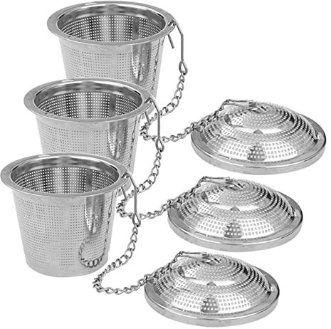 HOLIDYOYO 3 Piezas Colador De Té De Metal Infusor De Té Para Sueltas Cadena Práctico Para Cocina Para Preparar Casa