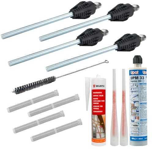 Pina DESIGN seit 1979 - Schwerlast-Befestigungsset Thermax-System M12 für 6-11cm Dämmung: Befestigungs-Set für Terrassenüberdachungen, Markisen & Vordächer im WDVS (4X Befestigungspunkte)