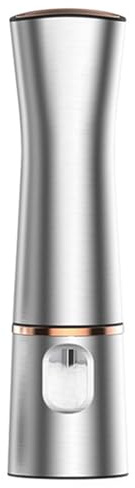 Molinillo de pimienta inalámbrico | Molinillo de pimienta de acero inoxidable | Triturador de pimienta recargable | Molinillo de pimienta a pilas con grosor ajustable para especias de sal de roca y