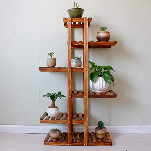 Pflanzenständer Pflanzenständer für drinnen und draußen, Blumen, Kräuter, 6 Ebenen, Blumenständer aus Holz, Holzregale, Pflanzenständer für Garten, Terrasse, Balkon, multifunktionaler Präsen