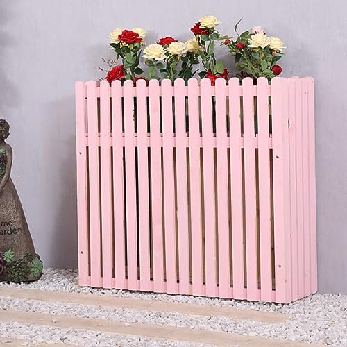 Generisch Écran pour climatisation extérieure, clôture brise-vue en bois massif, protection contre la corrosion, support de plantes, clôture brise-vue pour appareils extérieurs/climatisation cachée