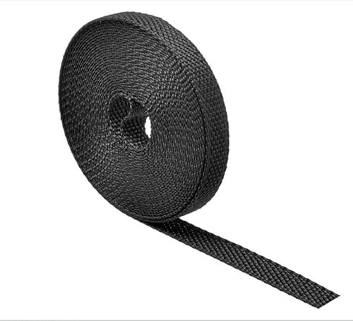 IdeaGenesis - Cinta para Recogedor de Persianas Enrrollables | Cuerda de Repuesto para Carrete de Toque Suave y Rígido | Resiste Rayos UV y Abrasión (Negra, Cinta 20mm)