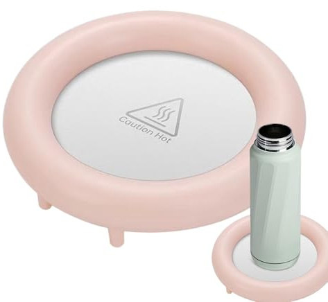 Calentador de tazas de café, alfombrilla térmica para botellas de leche, mantenimiento de temperatura de bebida, 12 x 12 x 4 cm, alimentado por USB, conveniencia/compacto y portátil para mantener tu