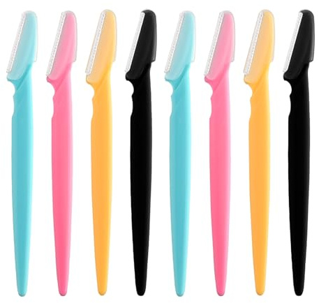 8 Pcs Eyebrow Razor Dermaplaning Tool for Women and Men, PLULON Face Razors Eyebrow Trimmer Facial Hair Remover Face Shaver for Women Smooth Skin