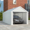 Suusolny Tenda da giardino a capannone, resistente all'inverno, con tetto, resistente ai raggi UV, pergolato per esterni, con pareti laterali rimovibili, per bicicletta, 3 x 6 m, colore bianco